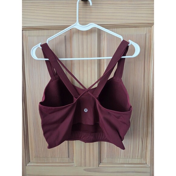 lululemon athletica Other - Lululemon Burgundy Sports Bra Strappy Back Formed Cups No Tag XXL ?